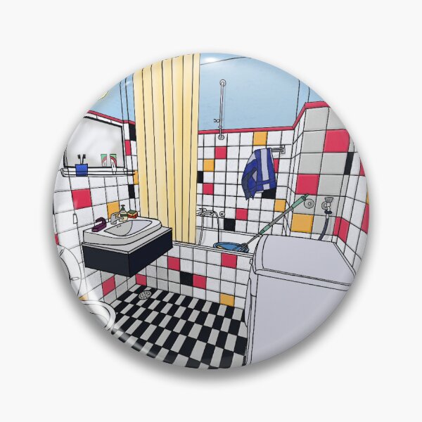 Item preview, Colorful Bathroom sketch designed and sold by kallyfactory.