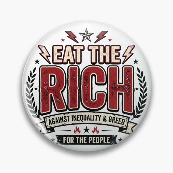 Item preview, Eat The Rich Against Inequality & Greed | Vintage Protest Typography | Political Statement Graphic Design designed and sold by Bhaskar Digital Art.