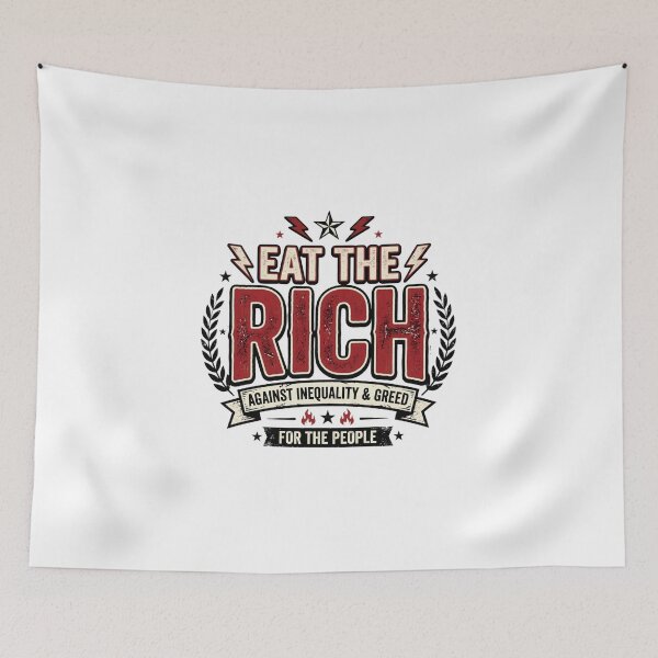 Item preview, Eat The Rich Against Inequality & Greed | Vintage Protest Typography | Political Statement Graphic Design designed and sold by Bhaskar Digital Art.