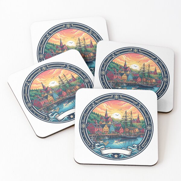 Item preview, Lunenburg Nova Scotia Vintage Travel Badge | Canada Coastal Heritage designed and sold by Mathias Yakubu Design.