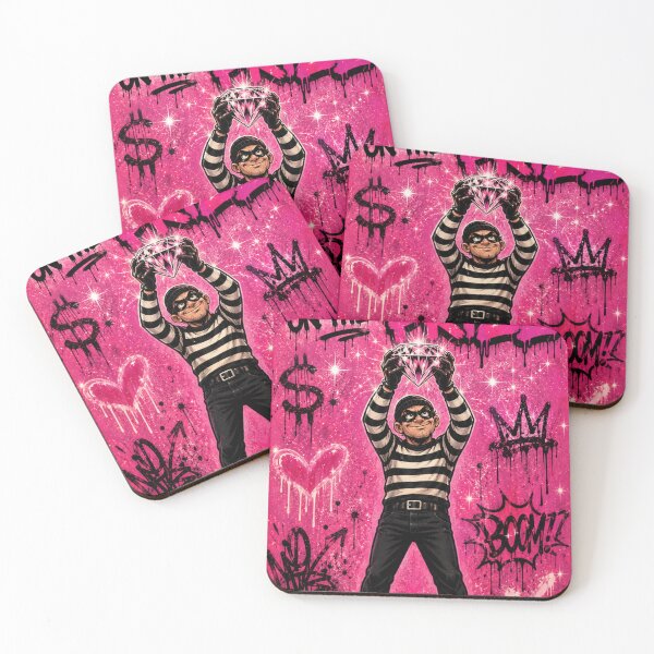 Item preview, Keep Your Eye on the Prize Motivation, Pink Graffiti Burglar Comic Art Poster designed and sold by KishShop.