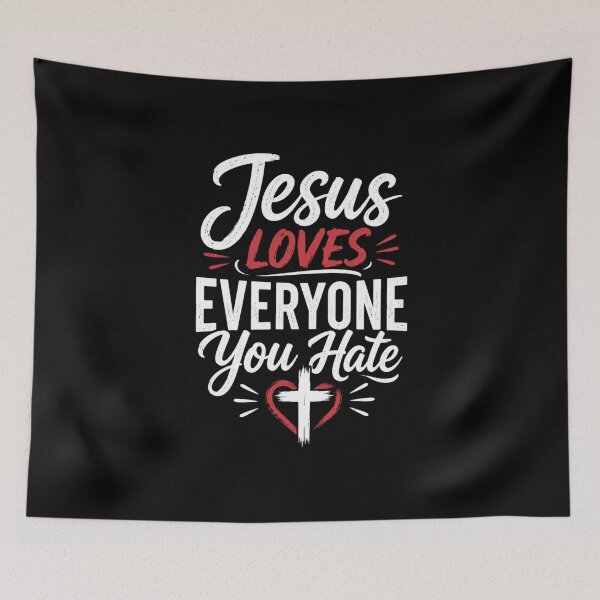 Item preview, Jesus Loves Everyone You Hate Christian Vintage T-Shirt designed and sold by AMICO77.