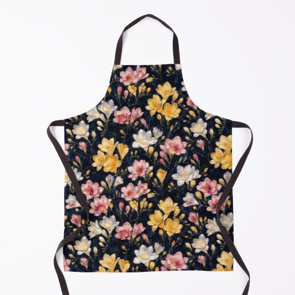 Item preview, Freesia Night Dark Background Watercolor Seamless Pattern designed and sold by Inkworksbyshery.