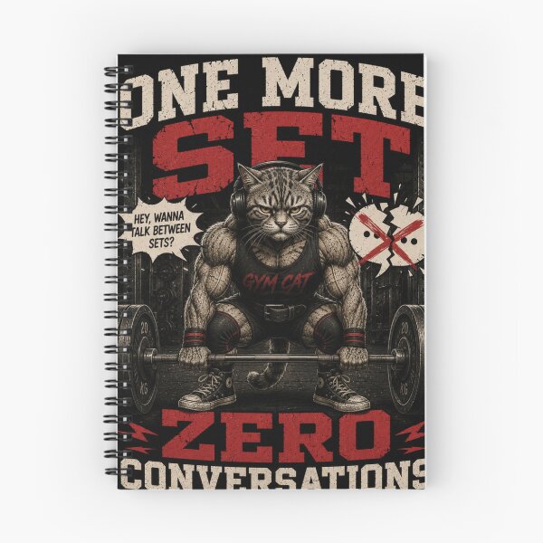 Item preview, One More Set Zero Conversations Funny Gym Cat Vintage Fitness Gift designed and sold by Digistore1221.