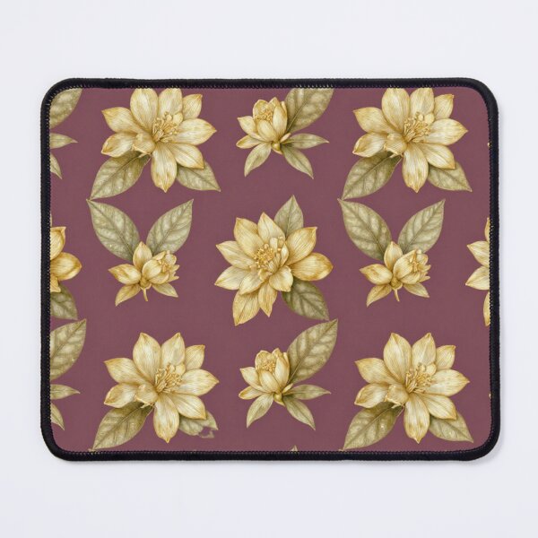 Item preview, Elegant Golden Floral Seamless Pattern on Plum | Vintage Botanical Design designed and sold by Joyfulfabric.