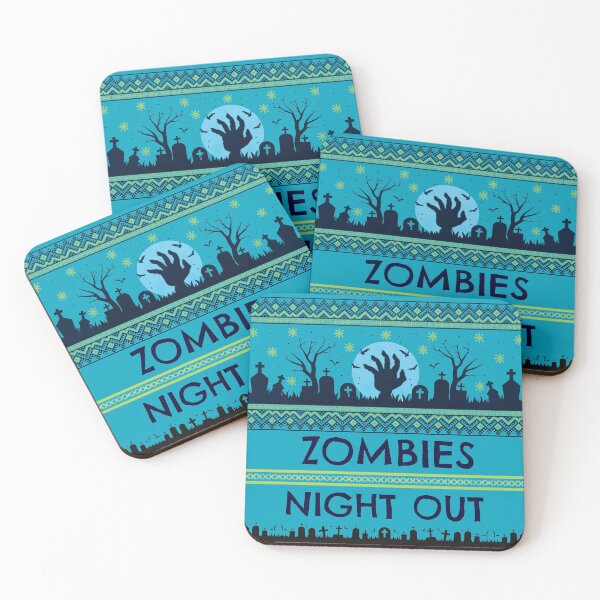 Item preview, Zombies Night Out Halloween Ugly Sweater designed and sold by Volt Junkies.