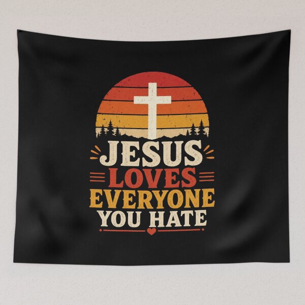 Item preview, Jesus Loves Everyone You Hate Christian Vintage T-Shirt designed and sold by AMICO77.