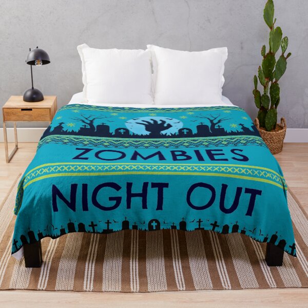 Artikelvorschau, Zombies Night Out Halloween Ugly Sweater entworfen und verkauft von Volt Junkies.