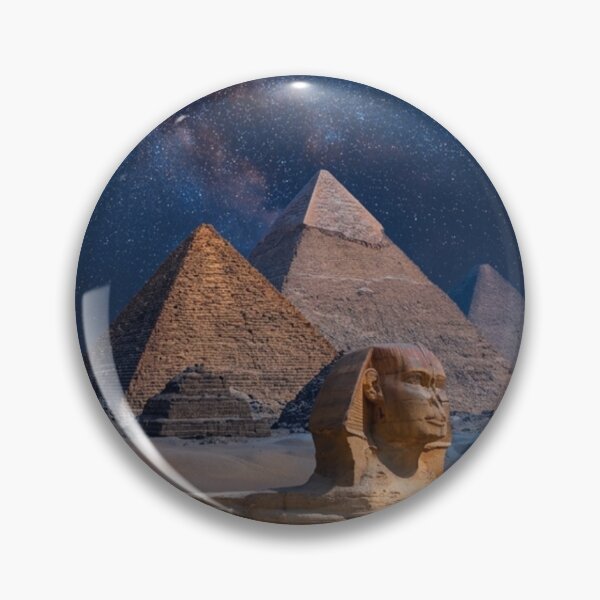 Item preview, Great Sphinx and Pyramids Under the Moon | Ancient Egypt Night Landscape Art designed and sold by Queen Cleopatra.