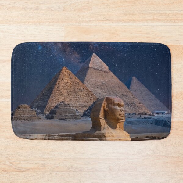 Item preview, Great Sphinx and Pyramids Under the Moon | Ancient Egypt Night Landscape Art designed and sold by Queen Cleopatra.