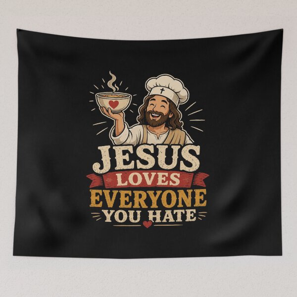 Item preview, Jesus Loves Everyone You Hate Christian Vintage T-Shirt designed and sold by AMICO77.