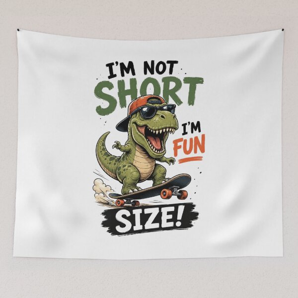 Item preview, Funny Dinosaur Skateboarding T-Shirt | I'm Not Short I'm Fun Size | Cute T-Rex Gift designed and sold by Wear Sculpt.