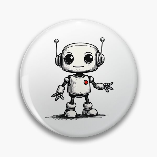 Item preview, Cute Big Eyed Robot - Kawaii Cartoon Character Art designed and sold by Rokoyo Prints.