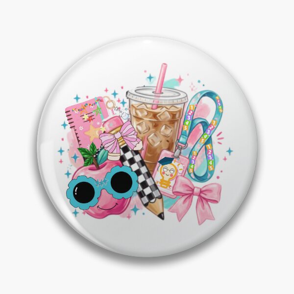 Item preview, Images of adorable school supplies: iced coffee, sunglasses, apple, and planner designed and sold by VibranPalette.