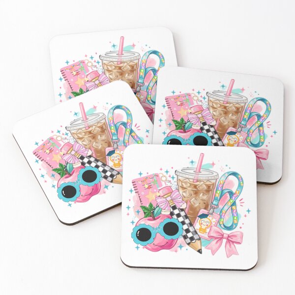 Item preview, Images of adorable school supplies: iced coffee, sunglasses, apple, and planner designed and sold by VibranPalette.