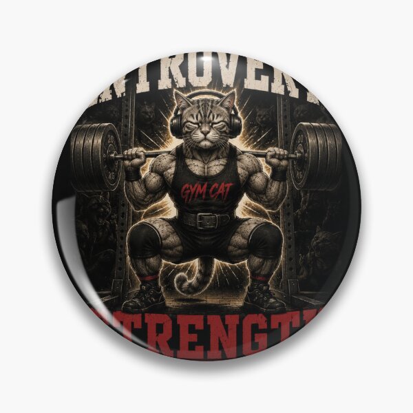 Item preview, Introvert Strength Funny Gym Cat Vintage Coffee Fitness Gift designed and sold by Digistore1221.