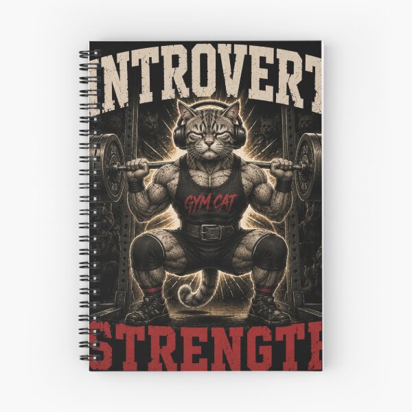 Item preview, Introvert Strength Funny Gym Cat Vintage Coffee Fitness Gift designed and sold by Digistore1221.