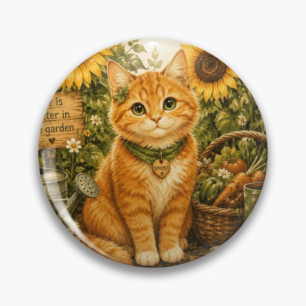 Item preview,     Orange Tabby Sunflower Garden  designed and sold by Kaehaniz.