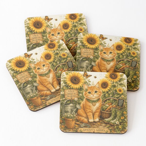 Item preview,     Orange Tabby Sunflower Garden  designed and sold by Kaehaniz.