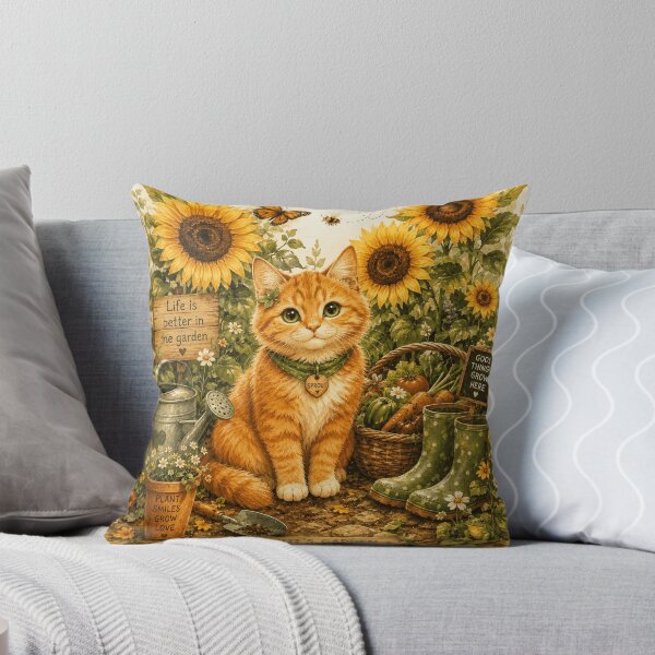 Item preview,     Orange Tabby Sunflower Garden  designed and sold by Kaehaniz.