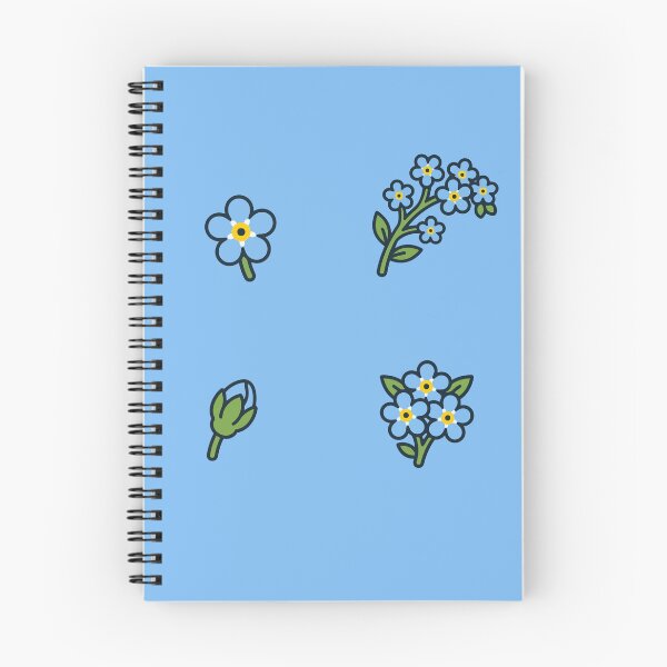 Item preview, Forget-Me-Not Flowers Set – Flat Botanical Bundle with Blooms and Buds designed and sold by EmeraldeaArt.