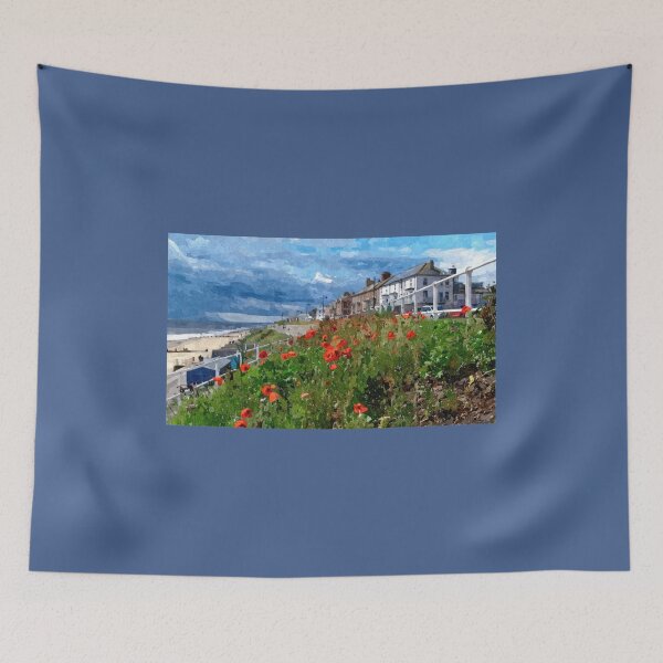 Item preview, oil pinting  of a storm approaching Southwold seafront beachhuts  designed and sold by stevepaint.