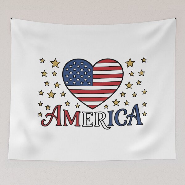 Item preview, America Flag Heart - opt 2 designed and sold by jlStopMedia.