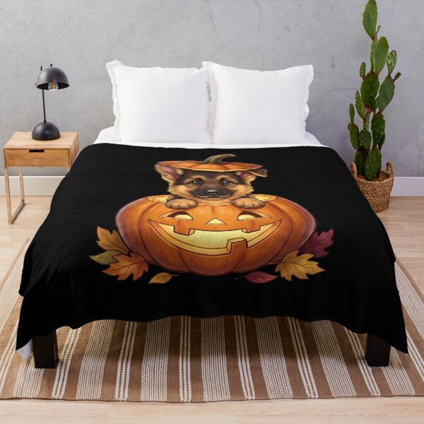 Item preview, Cute German Shepherd Puppy in Halloween Pumpkin designed and sold by SilentFlower.