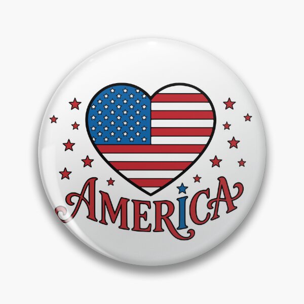 Item preview, America Flag Heart - opt 1 designed and sold by jlStopMedia.
