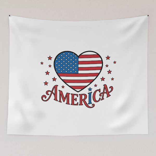 Item preview, America Flag Heart - opt 1 designed and sold by jlStopMedia.