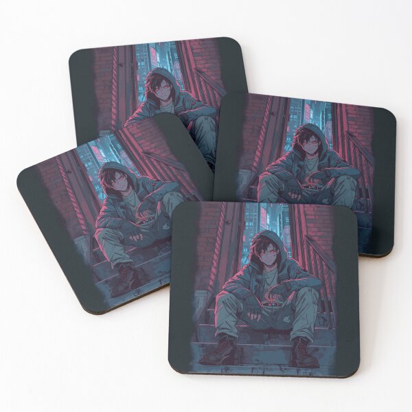 Item preview, Cyberpunk Street Guy Night City Neo Tokyo Painterly Manga Art designed and sold by The Fine Print by BassAddict.