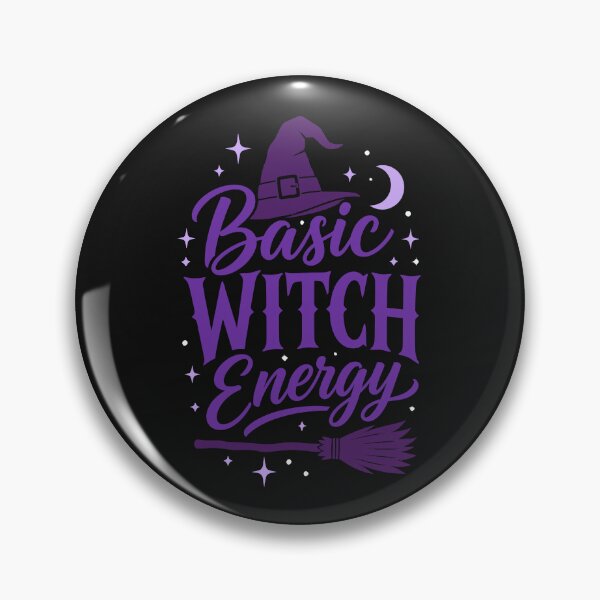 Item preview, Basic Witch Energy – Cute Purple Witch Hat & Broom Design designed and sold by DesignHouse07.