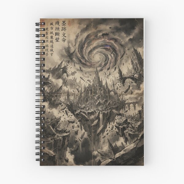 Item preview, The Ruined City of Arcane Cataclysm Sumi-e Ink Wash designed and sold by DuckOddity.