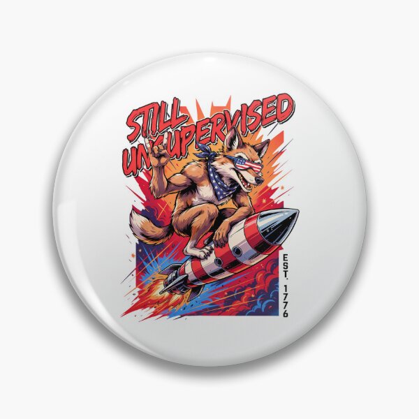 Item preview, Still Unsupervised Patriotic Werewolf Rocket Rider Tee v1 designed and sold by DarylWelsh2024.