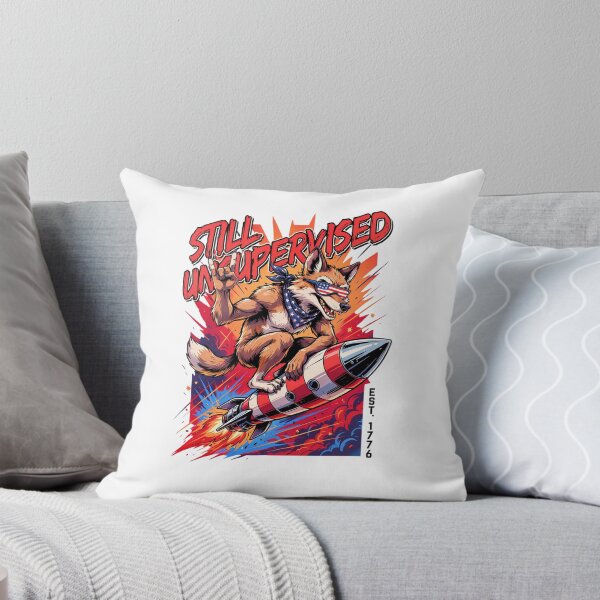 Item preview, Still Unsupervised Patriotic Werewolf Rocket Rider Tee v1 designed and sold by DarylWelsh2024.