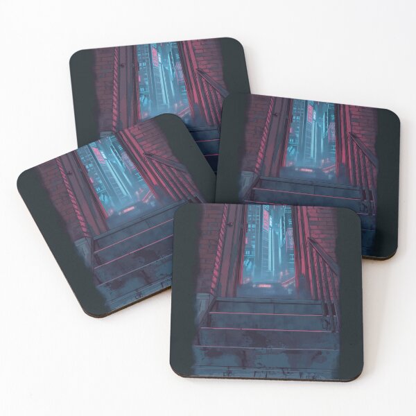 Item preview, Cyberpunk Street With No Guy Night City Neo Tokyo Painterly Manga Art designed and sold by The Fine Print by BassAddict.