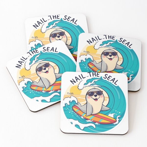 Item preview, Cute Surfing Seal Cartoon Summer Beach designed and sold by oleend.