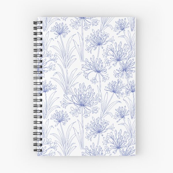 Item preview, Agapanthus Minimal Line Art Cobalt Seamless Pattern designed and sold by Inkworksbyshery.