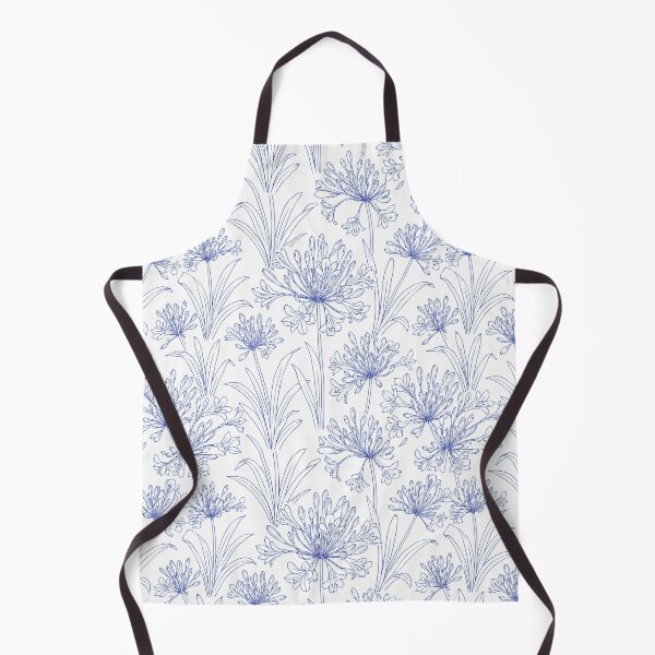 Item preview, Agapanthus Minimal Line Art Cobalt Seamless Pattern designed and sold by Inkworksbyshery.