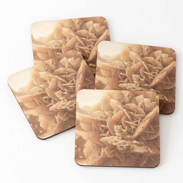 Item preview, Tiny Kitten on a Giant Desert Rose Stone Miniature Illustration designed and sold by DuckOddity.
