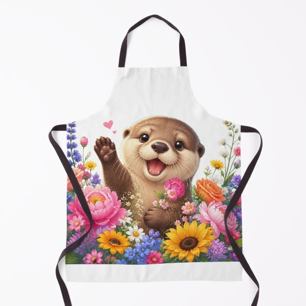Item preview, Cute otter with colorful flowers designed and sold by VladaV.