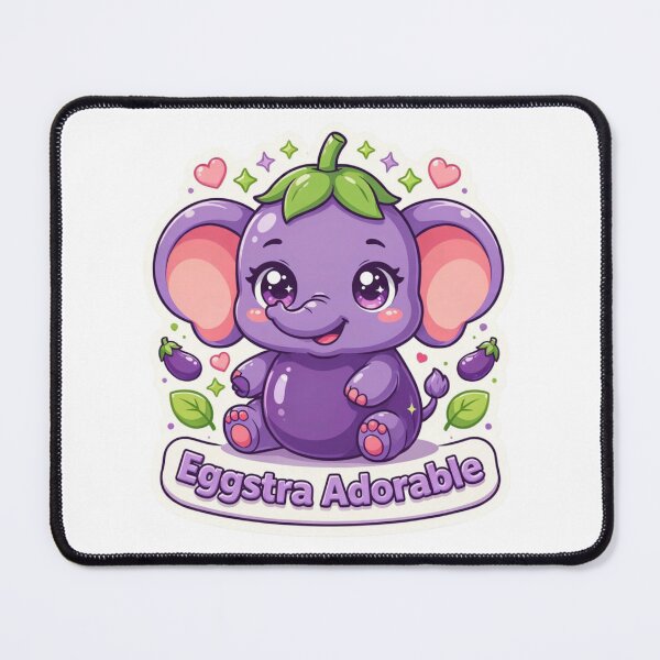 Item preview, Eggstra Adorable Kawaii Eggplant Elephant T-Shirt – Cute Animal Pun Sticker Gift for Elephant Lovers, Foodies & Kawaii Fans designed and sold by GemBob Creations.