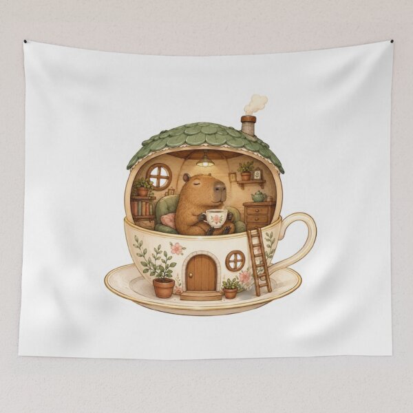 Item preview, Capybara's teacup chalet designed and sold by Snurly.