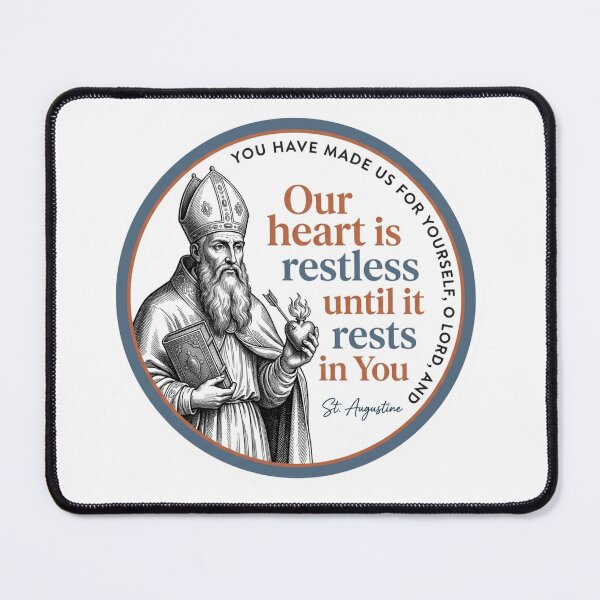 Item preview, St Augustine Restless Heart Quote Catholic Christian designed and sold by raedattia.