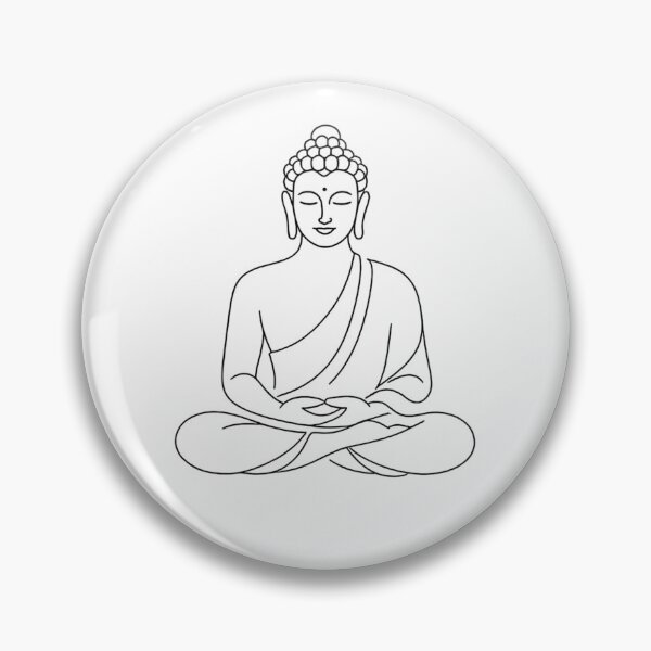 Artikelvorschau, Minimalist Buddha One Line Art entworfen und verkauft von LiveLoveLearnBubble.
