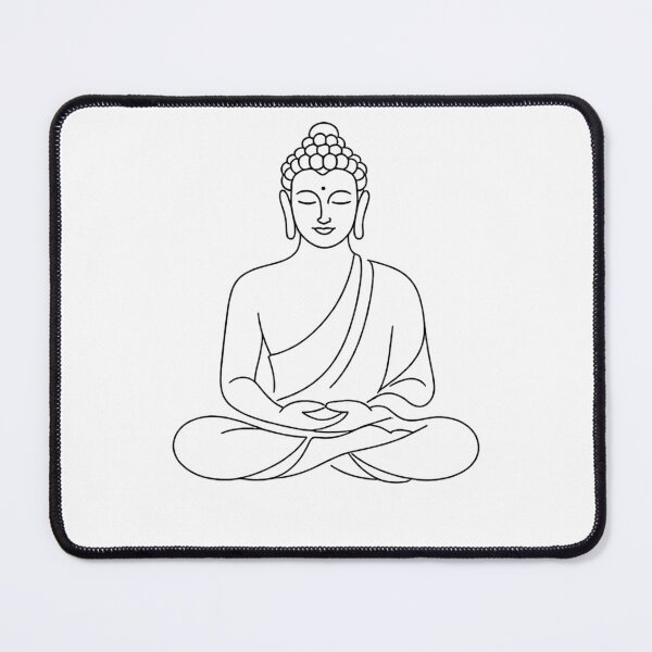 Artikelvorschau, Minimalist Buddha One Line Art entworfen und verkauft von LiveLoveLearnBubble.