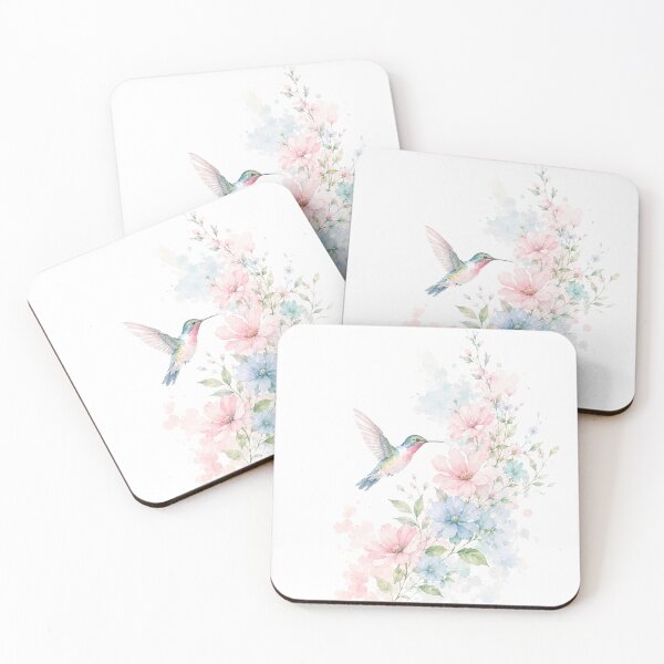 Item preview, Delicate Watercolor Garden with Hummingbirds designed and sold by Kolibra.