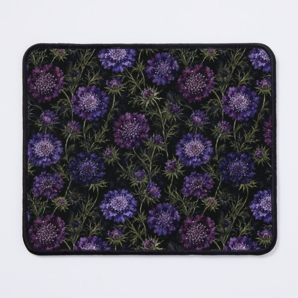 Item preview, Scabiosa Dark Moody Watercolor Night Seamless Pattern designed and sold by Inkworksbyshery.
