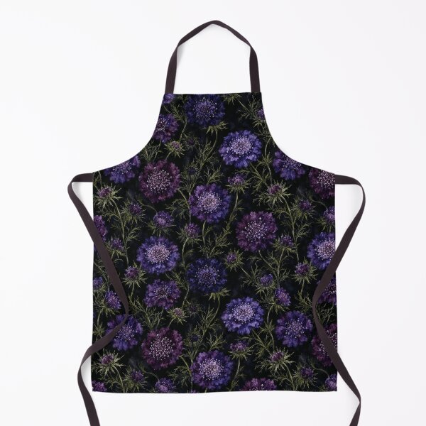Item preview, Scabiosa Dark Moody Watercolor Night Seamless Pattern designed and sold by Inkworksbyshery.