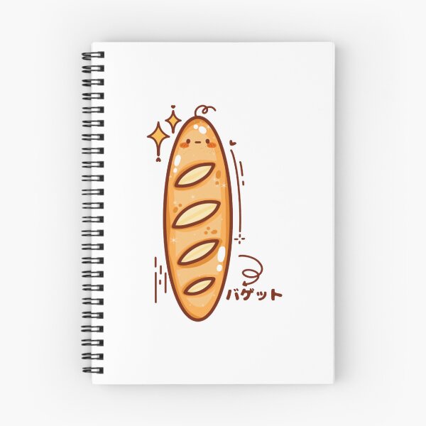 Aperçu de l'œuvre Illustration mignonne de baguette kawaii, pain français créée et vendue par MimiTreasures.